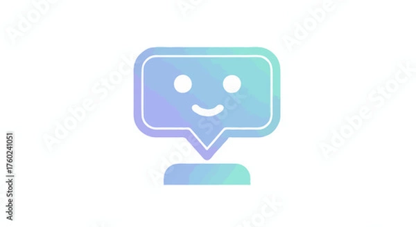 Fototapeta AI Technology Flat Icon Minimal Vector Illustration of Chatbot