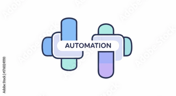 Fototapeta AI Technology Flat Icon Minimal Vector Illustration of Automation 