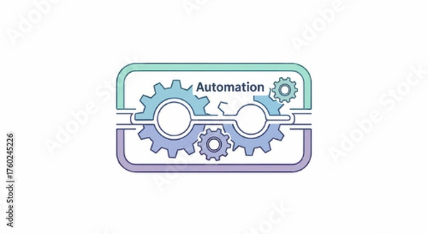 Fototapeta AI Technology Flat Icon Minimal Vector Illustration of Automation 