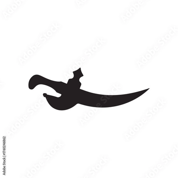 Obraz Arabic dagger silhouette isolated on white background. 