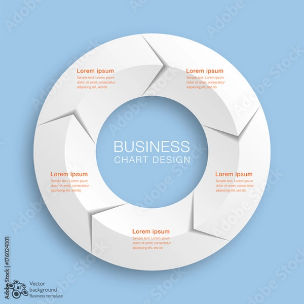 Fototapeta Business Chart Design 5-Step #Vector Graphics