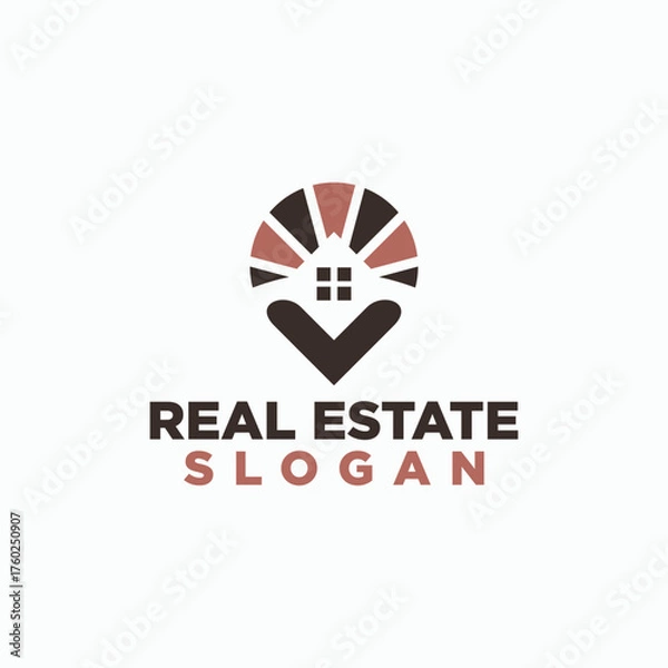 Obraz home and point logo design concept, construction logos, building icon