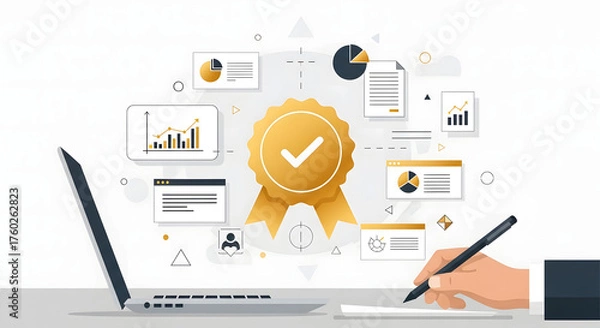 Fototapeta Certified Quality Assurance with Business Data Analytics