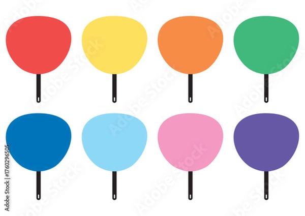 Fototapeta カラフルなうちわのセット