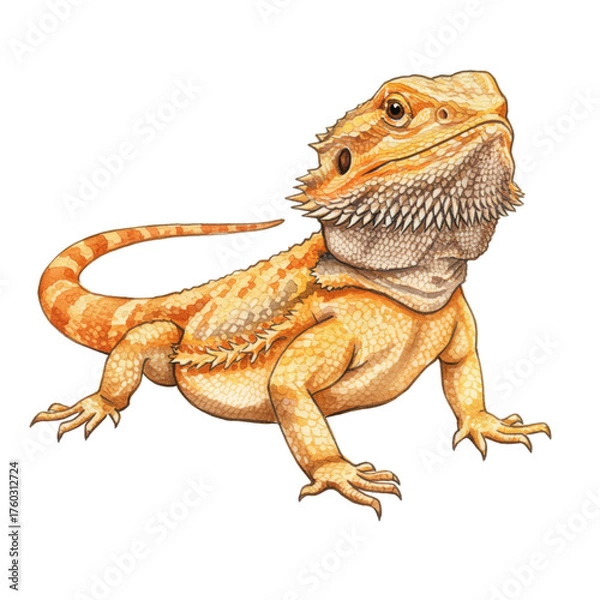 Obraz Captivating Illustration of a Golden Bearded Dragon with Intricate Detailing and Unique Charm