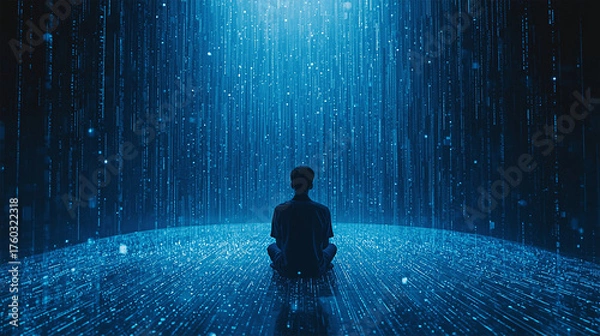 Fototapeta Alone Inside the Data World