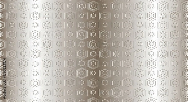 Fototapeta Metallic Hexagon Pattern Background for Modern Technology and Design
