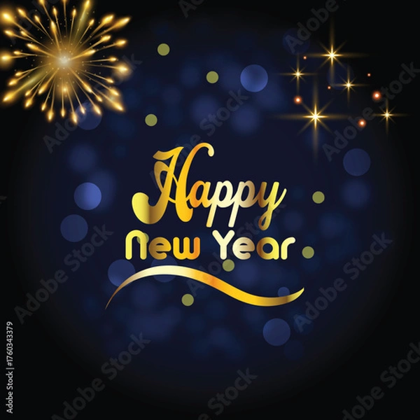 Obraz elegant happy new year greeting background with 2023 3d gold text
