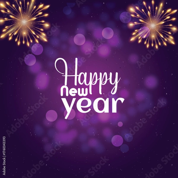Obraz elegant happy new year greeting background with 2023 3d gold text