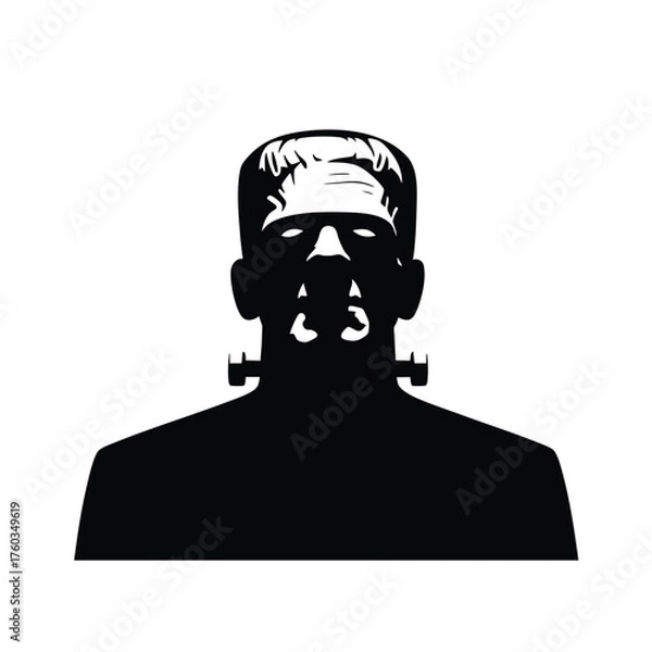 Obraz Iconic Frankenstein Monster Silhouette Graphic Design for Halloween Decor and Party Invitations