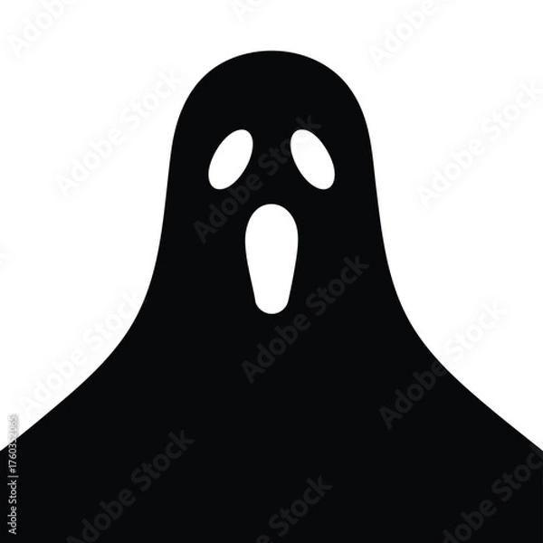 Obraz Cartoon Ghost Icon Representing Halloween Spirit with Surprised Expression