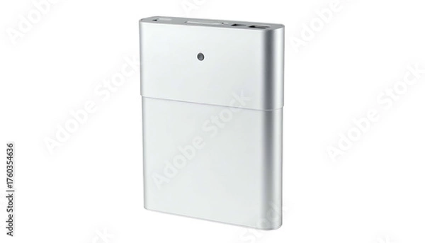 Fototapeta Rectangular silver device angled, with a small dot