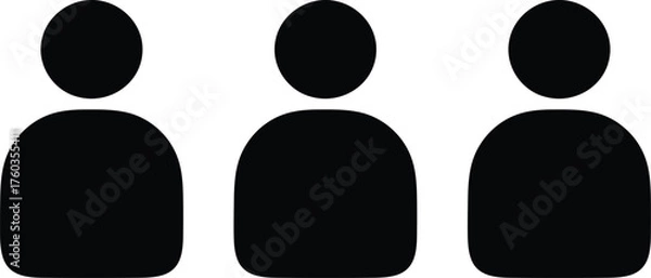 Obraz Three Abstract Silhouettes of People in a Minimalist Design