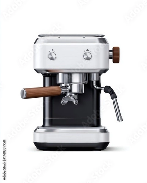 Obraz Sleek espresso machine with modern design for brewing rich coffee at home.