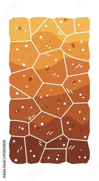 Fototapeta Soil Profile Illustration with Layers and Textures in Earth Tones.