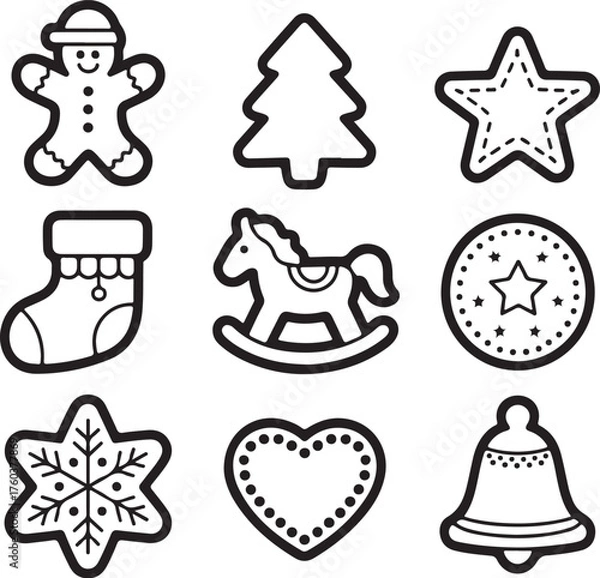 Obraz Festive holiday icons for creative Christmas design projects