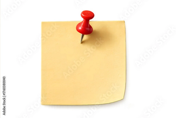 Fototapeta yellow note paper with push pin
