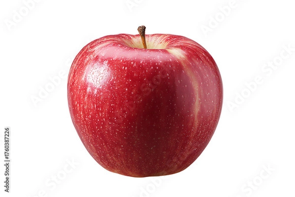 Fototapeta Perfectly ripe red apple, ready for a healthy snack or refreshing juice, a symbol of wellness, nutrition, and delicious flavor, vibrant and inviting