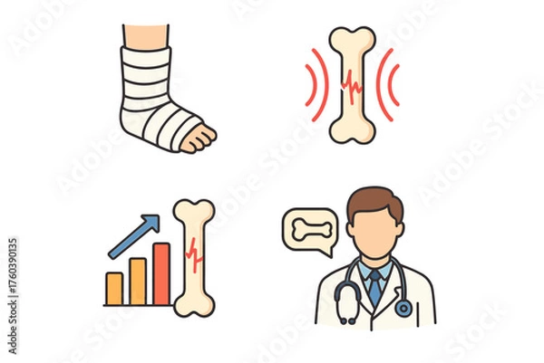 Fototapeta Bone health overview: injuries, recovery, and physician consultation