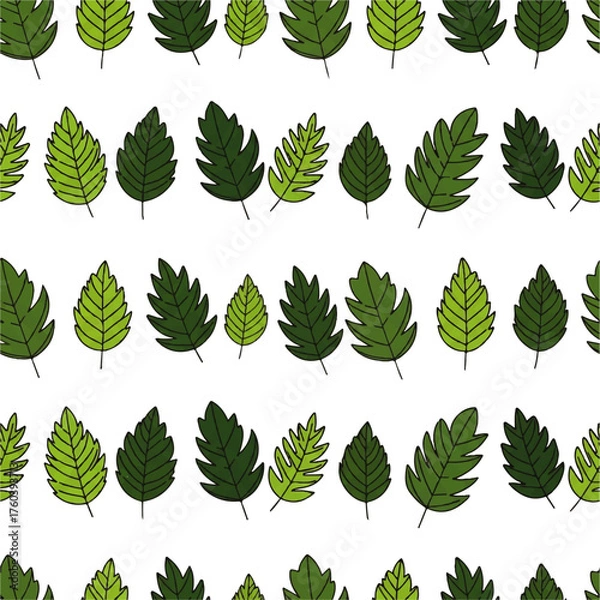 Fototapeta Green Leaves Pattern Fresh Foliage Design for Nature-Inspired Backgrounds