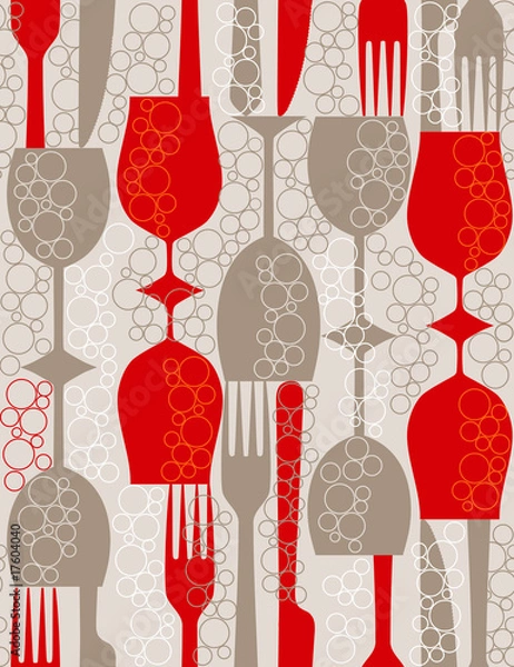 Obraz Lunch in retro style - seamless pattern