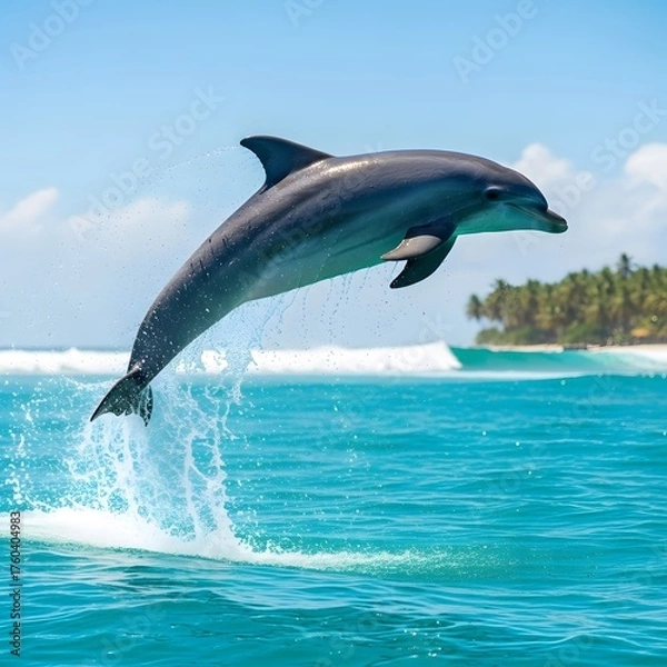 Fototapeta dolphin jumping out of water
