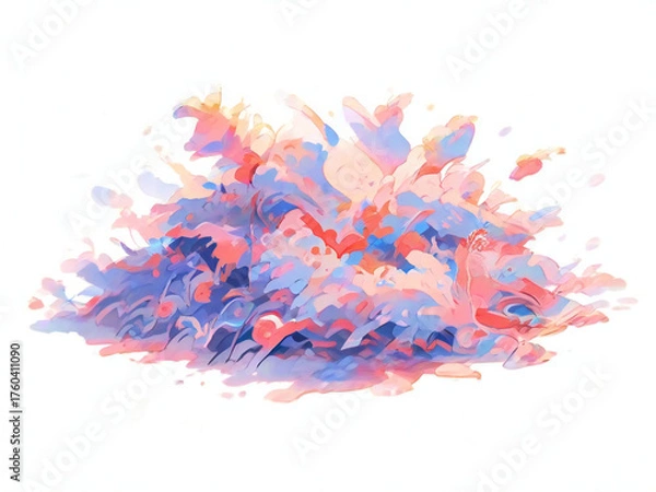 Obraz A composition with colorful pop elements scattered on a white background