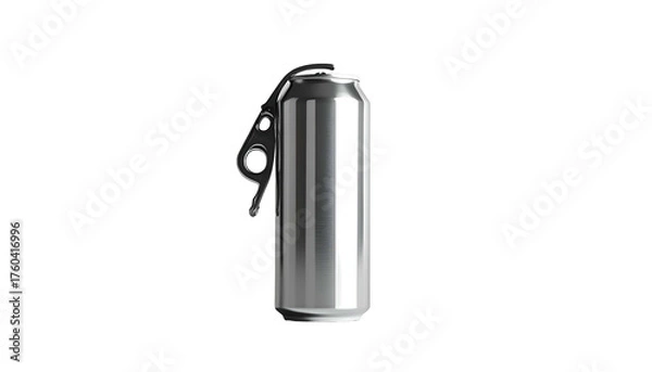 Obraz Metal can with a dark, intricately designed opener