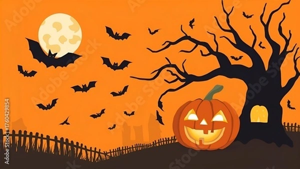 Fototapeta halloween background with pumpkin