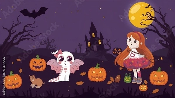 Fototapeta halloween background with pumpkin