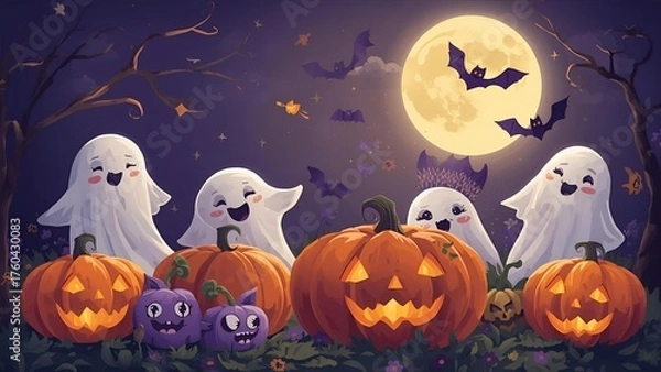 Fototapeta halloween background with pumpkin