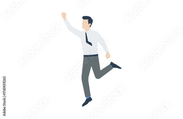 Obraz 挑戦に勝利したビジネスマンのジャンプ