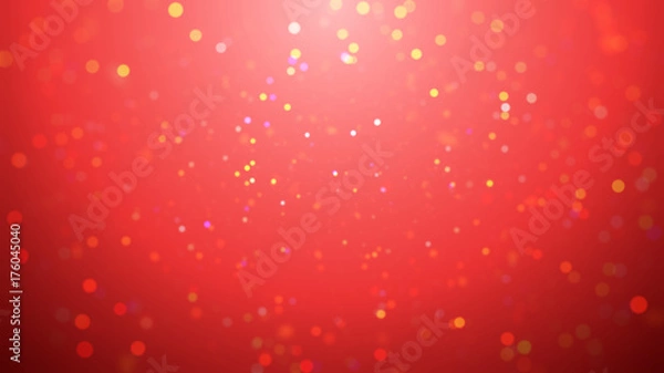 Fototapeta blur background with bokeh effect, Out of focus background. Colorful lights bokeh on red background, blur dust motion graphic, Particle motion, gradient radial effect