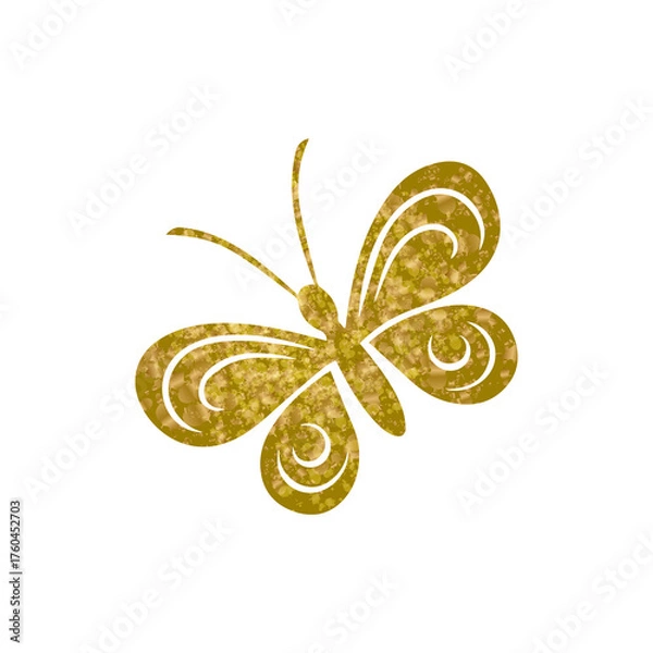 Fototapeta Glitter butterfly clipart ornament element isolated