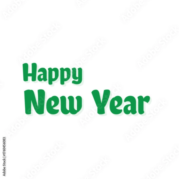 Fototapeta Green new year's day lettering typography vector