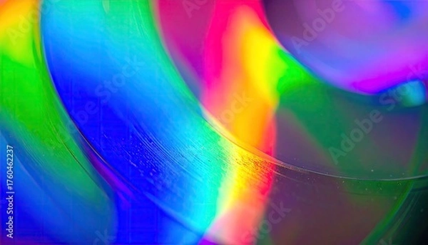 Fototapeta Rainbow Holographic Arcs and Glossy Highlights Macro Photography