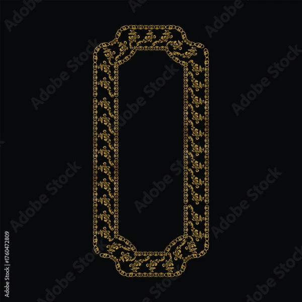 Fototapeta luxury frame art floral decoration vintage element concept