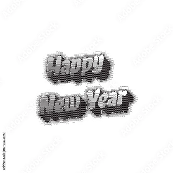 Fototapeta New year's day creative lettering typography art vector