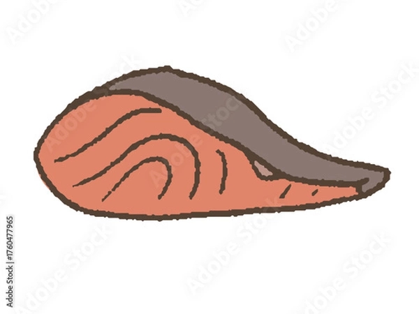 Obraz 手描きの鮭の切り身