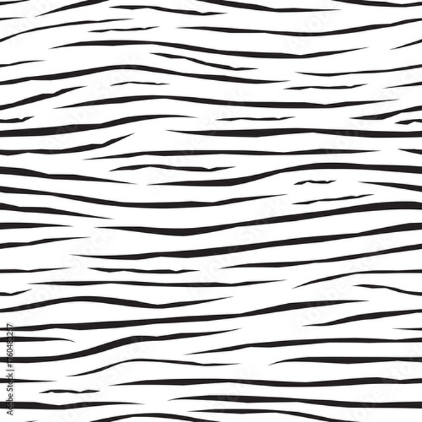 Fototapeta Abstract black and white wavy horizontal lines pattern on a transparent background representing organic wood grain texture in a graphic design context