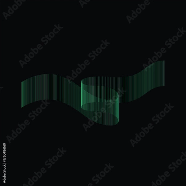 Fototapeta Abstract gradient line dynamic element isolated