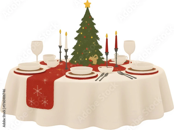 Obraz 크리스마스저녁식사테이블세팅