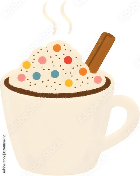 Obraz 휘핑크림과마시멜로를올린따뜻한핫초코머그컵