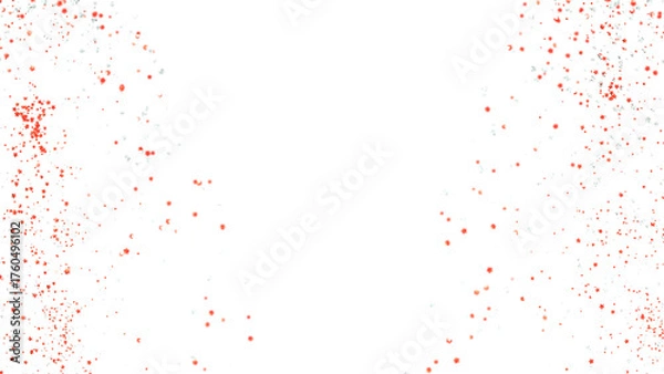 Fototapeta 無数の赤と銀の星が乱舞するイラスト：背景透過