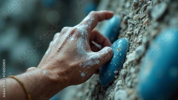 Fototapeta Close up of hands of climbing figures