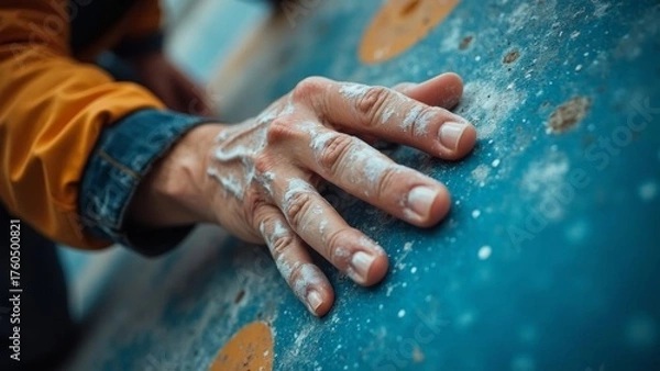 Fototapeta Close up of hands of climbing figures