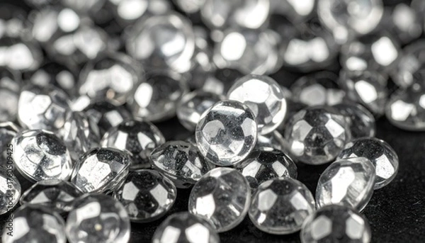 Fototapeta Abstract Closeup of Liquid Mercury Droplets Cluster