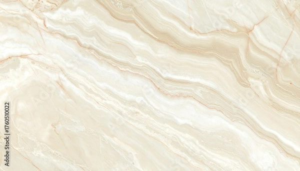 Fototapeta Pale Beige Travertine Slab Texture with Subtle Veins