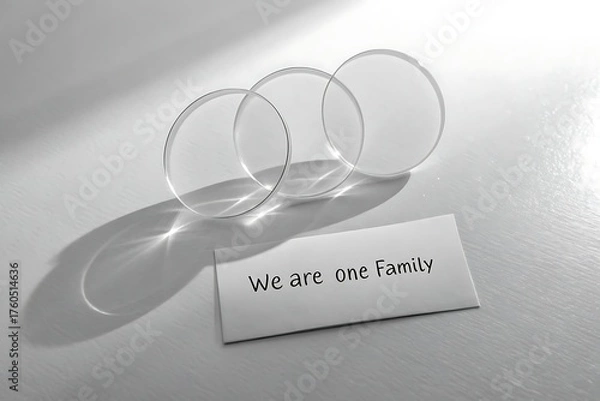 Obraz Three transparent circles overlapping with a simple message