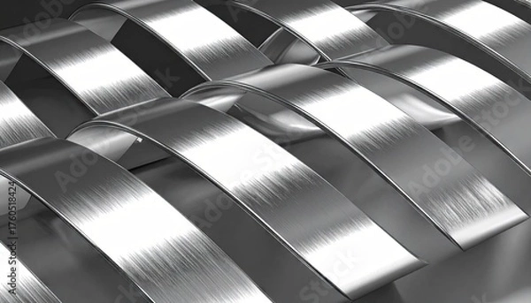 Obraz Reflective Chrome Ribbon Braid Abstract Background